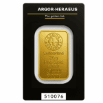Lingote de oro 20 g Argor Heraeus certificado de inversión 999,9 disponible en Málaga y con envío a toda España