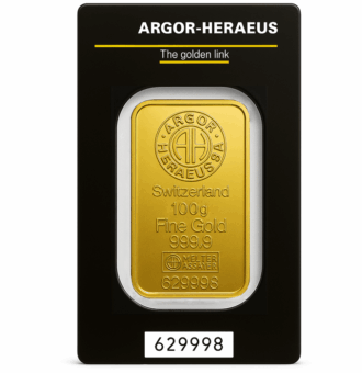 Lingote de Oro 100g – Argor Heraeus torres oro Torres Oro