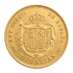 Moneda de Oro 25 Pesetas 1890 Alfonso XII - Circulada - Imagen 2