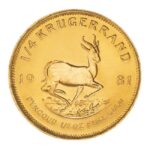Moneda Krugerrand Oro 1/4 oz 1981 – Circulada