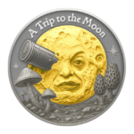 Moneda Viaje a la Luna Dorada Plata 999 1 oz 2025 Antique