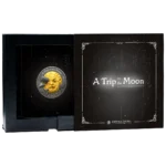 Moneda Viaje a la Luna Dorada Plata 999 1 oz 2025 Antique - Imagen 3
