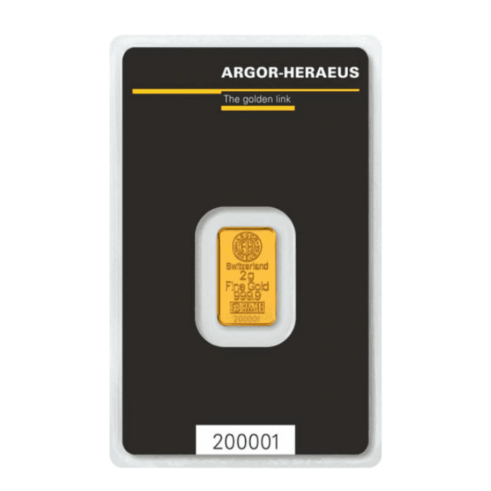 Lingote de Oro 2g – Argor Heraeus torres (1) Lingote de Oro 2g – Argor Heraeus - Imagen 1