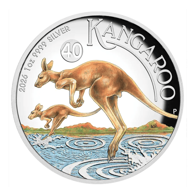 Moneda Canguro Coloreado Plata 999 1 oz 2026 Torres Oro Moneda Canguro Coloreado Plata 999.9 1 oz 2026 - Imagen 1