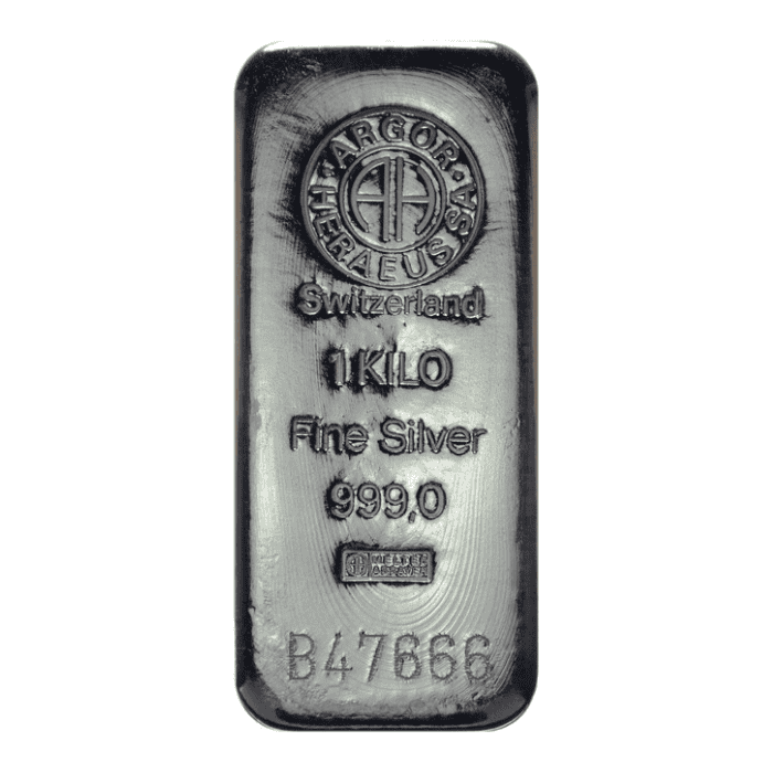 Lingote de Plata Argor Heraeus 1000g torres oro Lingote de Plata Argor Heraeus 1000g - Imagen 1